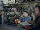 Control Room Crew Take a Submarine on a Practice Dive