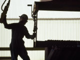 Worker in an Industrial Rail Yard