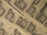 Close View of Fifty and One-Hundred Dollar Bills