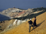 People on Steep Slope Overlook Western Headland of Martha's Vineyard