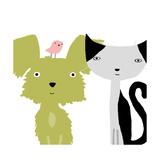Dog  Cat and Bird Friends