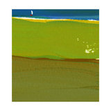 Green Abstract with Sailboat