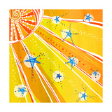 Brightly Colored Sun and Stars