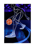 Basketball Player on Blue