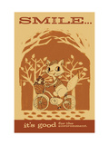 Smiling Squirrel on Bike