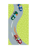 Race Car Drivers on Winding Road