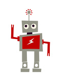 Robot with Red Lightning