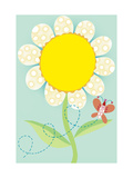 Polka Dot Flower with Butterfly