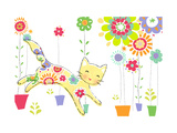 Cat with Flowery Pattern