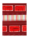Cat Pattern on Red Background