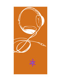 Headphones on Orange Background