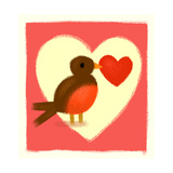 Robin with Heart