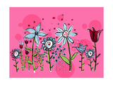 Flower Garden on Pink