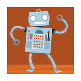 Dancing Robot on Wood Floor