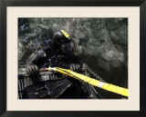 US Navy Diver Gets Ready to Start His Dive off the Back of a Dive Training Boat