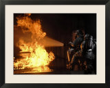Firefighters Extinguishing a Simulated Battery Fire
