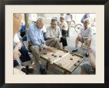 Elderly Men Playing a Form of Chess  Hu Hai Lake  Beijing  China