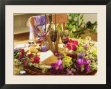 Cheese  Wine  Grapes  Clematis Flowers and Lavender