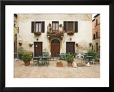 Early Morning Exterior of a Restaurant  Pienza  Italy