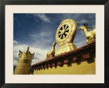 Prayer Wheel  Deer and Wheel of Dharma on the Roof of the Jokhang