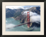 Low Clouds Clearing around the Golden Gate Bridge  San Francisco Bay  California