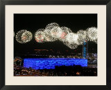 Fireworks over Water Cube  2008 Summer Olympics  Beijing  China