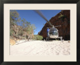 Helicopter on Sand at Bullo River Station  Near Kununurra  Northern Territory  Australia