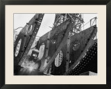Welder Securing Steel Structure While Working on Hull of a Ship  Bethlehem Shipbuilding Drydock