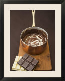 Melted Dark and White Chocolate in Pan