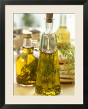 Oil with Herbs and Spices in Two Bottles