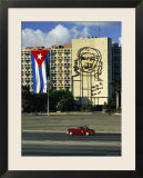 Cuban Flag Outside the Ministerio Del Interior at Plaza De La Revolucion  Havana  Cuba