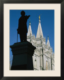 Brigham Young Statue Frames the Jesus Christ Latter Day Saints Church