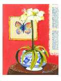 Blue Porcelain with Butterfly