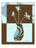 Blue & Brown Minimalist Floral IV