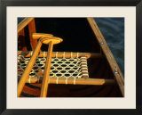 Wooden Paddles Inside a Canoe  California