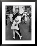 American Sailor Clutching a White-Uniformed Nurse in a Passionate Kiss in Times Square