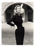 Anne Gunning in a Velveteen Evening Coat  1952