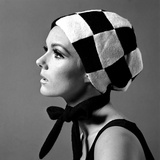 Black and White Checked Bonnet  1960s