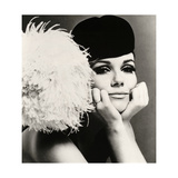 Nicole de la Marge in a Peter Shepherd Velvet Cap  1965