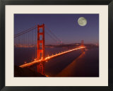 Moonrise above the Golden Gate Bridge  Marin  California