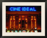 Facade of the Historic Building of the Cine Ideal  at Night  Madrid  Spain