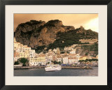 Almafi  Italy Including a Fishing Harbour at Sunset