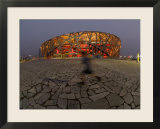 Boy Running Outside Bird's Nest  Beijing  China