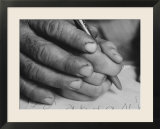 One of the Rotolo Brothers Learning to Write After Cataract Operations Which Restored Their Sight