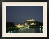 Night View of Salzburg and the Salzach River