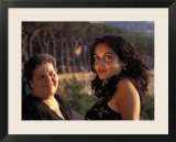 Two Women Look Out During Sunset in Naples  Italy