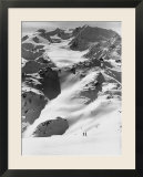 Skiers on French Alps Near New Resort