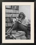 French Actress Barbara Laage  Alone in Her Apartment Reading