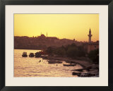 The Golden Horn on the Bosporus from Galata Bridge at Sunset  Istanbul  Turkey