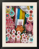 Butter Sculptures Suround Photo of the Dalai Lama  Kathok Wodsallin Gompa  Yuksam  Sikkim  India